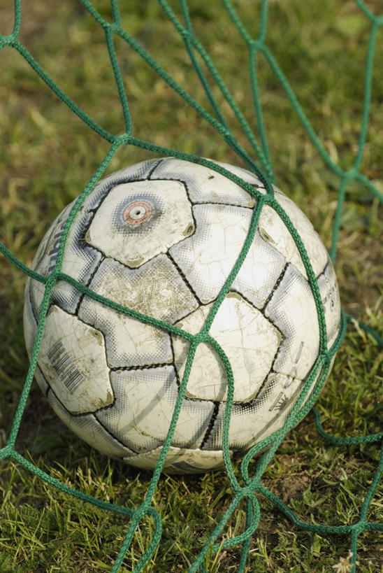 无人,足球场,竖图,室外,特写,白天,正面,足球,草地,草坪,植物,球网,足球装备,运动器械,草,一个,绿色,白色,健身器械,单个,健身器材,绿茵场,蹴鞠,足球运动,彩图,足球比赛场地,运动器材