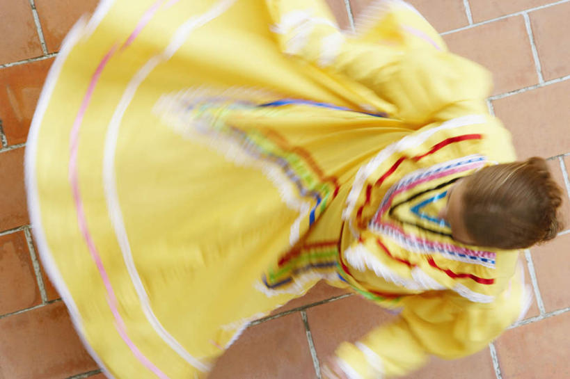 西方人,一个人,站,横图,俯视,室外,白天,民族服装,裙子,跳舞,热情,欧洲,欧洲人,仅一个年轻女性,仅一个女性,仅一个人,连衣裙,服装,朦胧,模糊,注视,衣服,黄色,低头,观察,看,站着,激情,服饰,观看,察看,衣着,穿着,关注,舞姿,垂头,衣饰,豪情,狂热,年轻女性,女人,女性,白种人,站立,彩图,高角度拍摄,全身,传统服装,民俗服,舞蹈,弗拉明戈,弗拉明戈舞