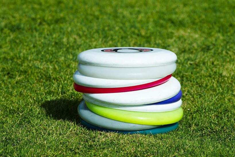 无人,横图,俯视,室外,特写,白天,游戏,草地,草坪,植物,玩具,一堆,许多,阴影,堆叠,堆积,朦胧,模糊,光线,影子,玩,娱乐,草,绿色,阳光,飞盘,休闲,益智,活动,堆,发泄,消遣,智力,宣泄,玩耍,嬉戏,彩图,高角度拍摄