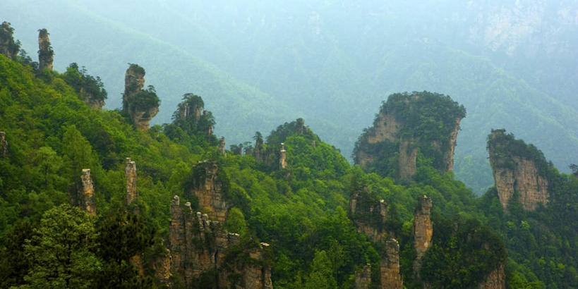 无人,横图,室外,白天,正面,旅游,度假,石头,美景,森林,山,山脉,树林,植物,雾,张家界,中国,亚洲,朦胧,模糊,石子,景观,山顶,山峰,悬崖,山峦,娱乐,树,树木,绿色,自然,群山,享受,休闲,景色,放松,生长,成长,迷雾,自然风光,东亚,沉积岩,湖南,湖南省,天子山,中华人民共和国,绝壁,华中地区,湘,张家界市,颠峰,极峰,水成岩,武陵源区,石块,岩石,大雾,彩图