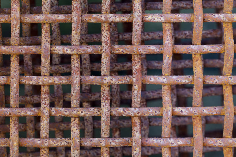 无人,栏杆,横图,室外,特写,白天,正面,静物,金属制品,废弃,生锈,金属,围栏,护栏,腐蚀,侵蚀,腐化,废除,锈迹斑斑,彩图