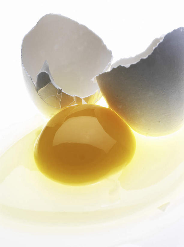 无人,竖图,俯视,室内,特写,白天,白色背景,阴影,反射,影子,蛋,蛋白,蛋黄,鸡蛋,两个,打开,摄影,影棚,卵,彩图,高角度拍摄,影棚拍摄,拍摄