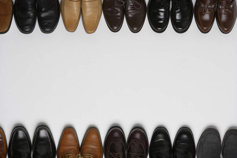 无人,横图,俯视,室内,特写,白天,白色背景,鞋,静物,鞋子,许多,阴影,反射,影子,皮革,排列,摄影,影棚,摆列,彩图,高角度拍摄,影棚拍摄,皮鞋,拍摄,布列,分列
