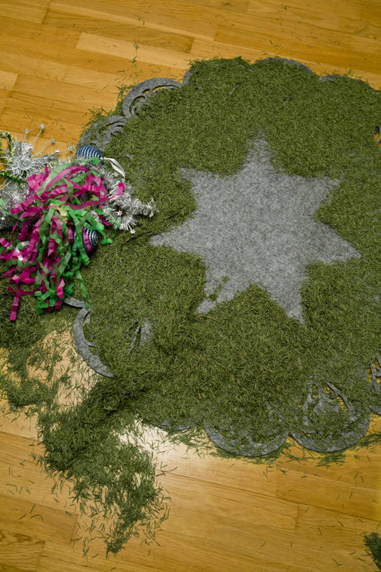 无人,竖图,俯视,室内,特写,白天,地板,地毯,松树,叶子,装饰,编织,手工艺品,绿叶,织物,地面,凌乱,木地板,彩带,工艺品,嫩叶,积极,冷杉,华丽,修饰,点缀,彩条,混乱,枞树,努力,碎屑,衬托,美观,雅致,雅观,高尚,毛条,七彩毛条,装饰彩带,才华,责任,纷乱,缭乱,庞杂,叶,叶片,彩图,高角度拍摄