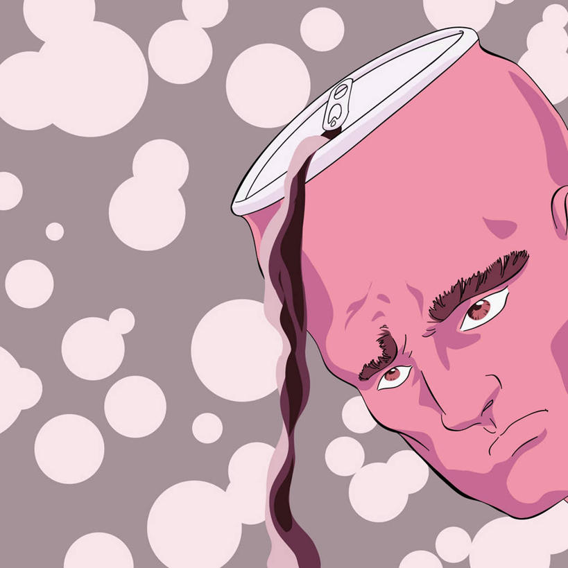 西方人,一个人,无人,方图,插画,室内,白天,正面,数码,科技,金属制品,欧洲,欧洲人,仅一个男性,仅一个人,倒,阴影,网络,金属,包装,罐子,液体,高光,几何,计算机图形,合成,图画,注视,画,饮料,仅一个年轻男性,粉色,容器,观察,看,易拉罐,观看,电脑合成图,数码合成图,察看,合成图,关注,漫画,写实,具体,具象,一罐,男人,男性,年轻男性,白种人,半身,彩图