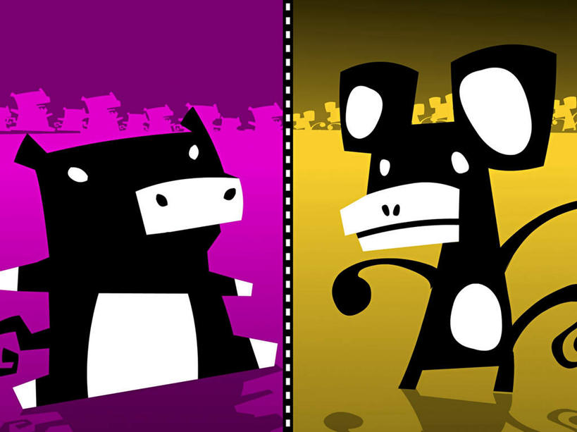 无人,站,横图,插画,室内,白天,正面,数码,科技,哺乳动物,猴,野生动物,猪,猴子,阴影,网络,高光,几何,计算机图形,合成,图画,注视,文化,传统,十二生肖,画,黄色,紫色,黑色,动物,观察,看,站着,两只,属相,家畜,可爱,生肖,牲畜,活泼,观看,电脑合成图,数码合成图,察看,合成图,关注,漫画,写实,具体,具象,兽历,站立,半身,彩图