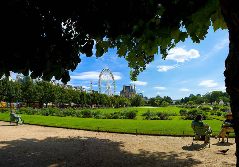 无人,公园,坐,横图,室外,白天,旅游,度假,美景,法国,巴黎,欧洲,阴影,景观,娱乐,树,风景,自然,地标建筑,享受,休闲,景色,放松,摄影,宁静,自然风光,大转轮,杜乐丽花园,彩图,旅行