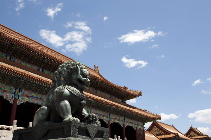 无人,故宫,宫殿,横图,室外,白天,留白,度假,建筑,狮子,雕塑,北京,中国,亚洲,云,首都,古典,宏伟,历史,传统,城墙,蓝色,风景,地标建筑,摄影,城楼,宁静,权威,风格,都市风光,中国文化,东亚,万里无云,彩图,旅行,传统文化,过去