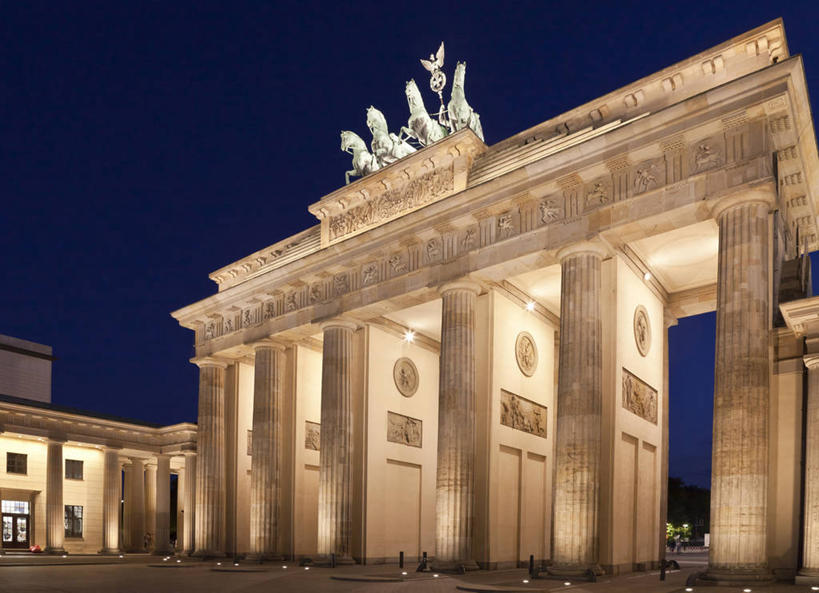 无人,横图,夜晚,建筑,雕塑,德国,欧洲,柱子,首都,图像,历史,柏林,风景,地标建筑,摄影,建造,都市风光,勃兰登堡大门,彩图,旅行,建筑结构