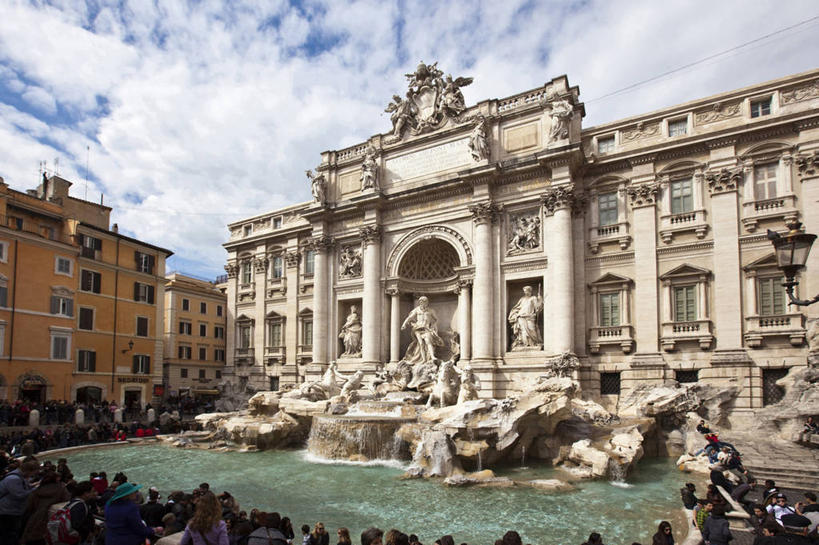 无人,横图,室外,白天,建筑,喷泉,雕塑,意大利,欧洲,罗马,首都,图像,风景,地标建筑,摄影,风格,都市风光,拉奇奥,特莱维喷泉,彩图,旅行