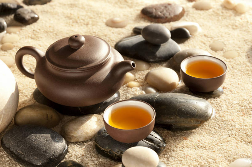 无人,横图,特写,茶,茶道,茶叶,食品,饮品,杯,饮食,食物,饮料,茶壶,容器,鹅卵石,摄影,紫砂壶,可口,中国文化,热饮,东亚文化,适口,茶杯,彩图,影棚拍摄,传统文化