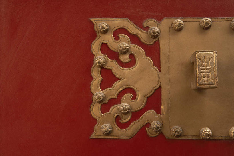 无人,横图,室外,正面,仰视,北京,中国,大门,摄影,挂锁,中国文化,东亚,式样,彩图,低角度拍摄