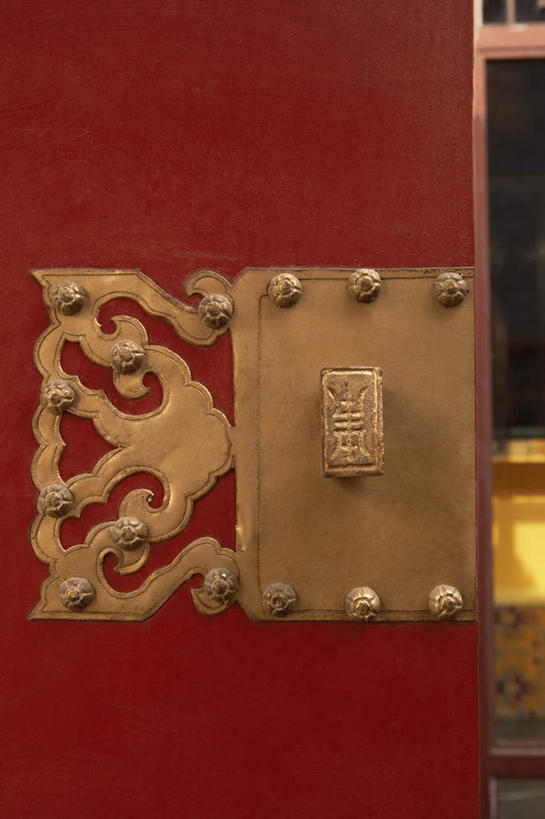 无人,竖图,室外,正面,仰视,北京,中国,大门,摄影,挂锁,中国文化,东亚,式样,彩图,低角度拍摄