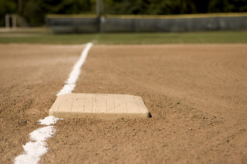 无人,体育馆,运动场,方图,室外,白天,留白,运动,棒球,垒,棒球场,泥土,田地,球场,场地,体育场,树,摄影,播放,美国文化,万里无云,运动馆,彩图