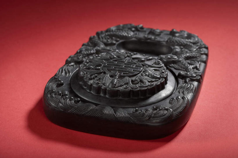 横图,白色背景,静物,中国,写,艺术,装饰,雕刻,墨水,书法,中国文化,东亚,石块,彩图,影棚拍摄,传统文化