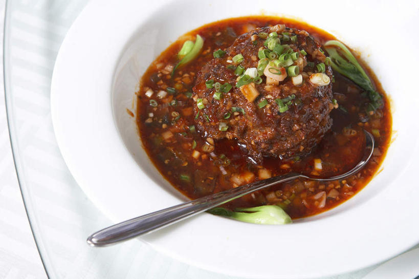 无人,横图,俯视,室内,特写,晚餐,肉,美味,饮食,肉丸,一个,转盘,汤匙,碗,摄影,单个,高雅,简单,清新,中国文化,健康食物,彩图,高角度拍摄,餐馆