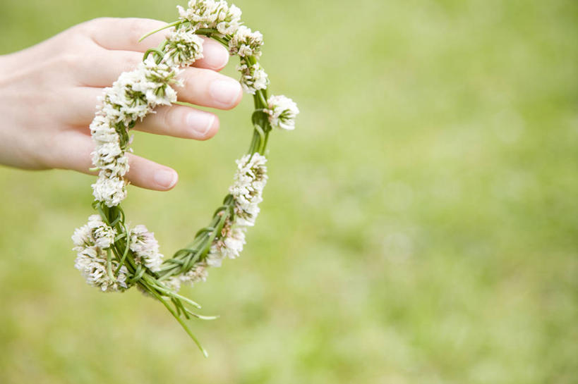 东方人,儿童,一个人,公园,室外,植物,花环,自然,环境,肖像,环境保护,女孩,女人,亚洲人,彩图