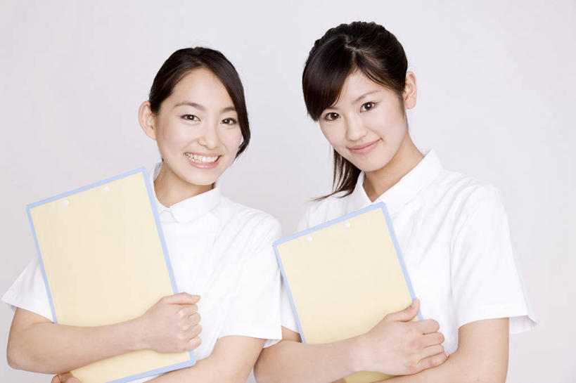 东方人,护士,笑,微笑,室内,白色背景,商务,亚洲,肖像,女人,亚洲人,年轻人,彩图,影棚拍摄