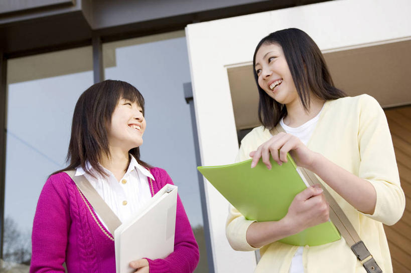 东方人,少年,学生,笑,微笑,友谊,书房,大门,水笔,肖像,女人,亚洲人,年轻人,彩图