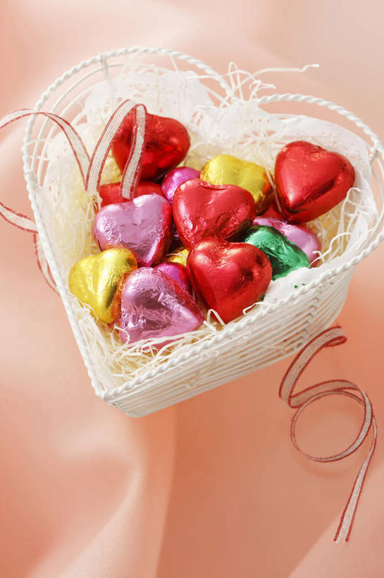 特写,静物,礼物,许多,节日,篮子,糖果,很多,浪漫,饮食,甜食,巧克力,朱古力,心型,彩图,影棚拍摄,爱
