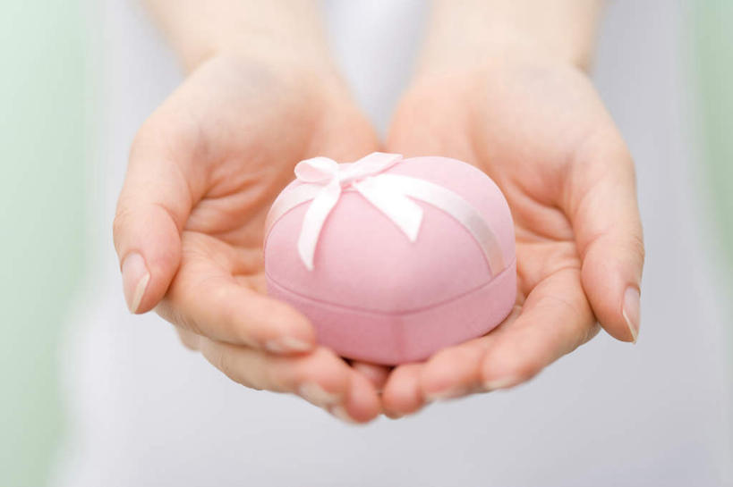 手,特写,礼物,缎带,浪漫,拿着,盒子,惊奇,华贵,心型,捧着,彩图,影棚拍摄,爱,给予