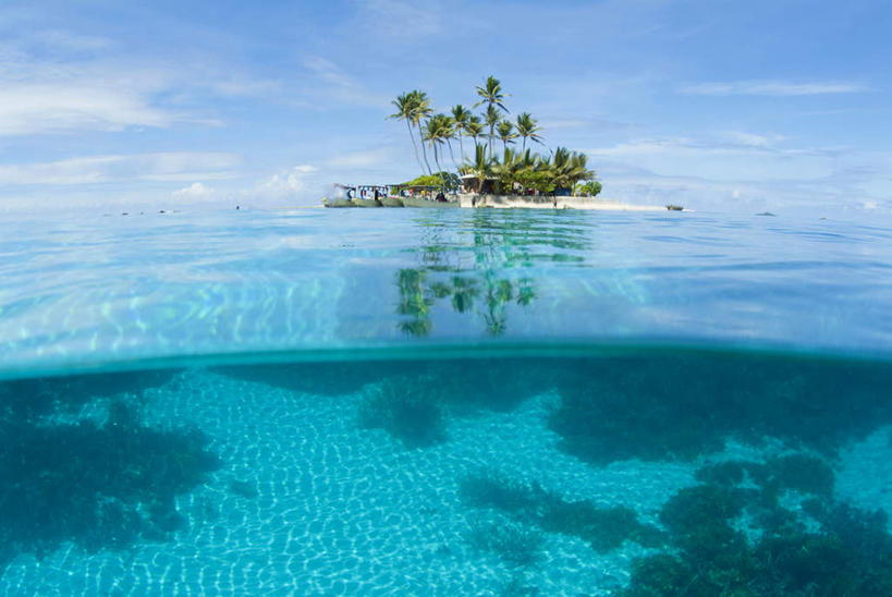 海洋,棕榈树,密克罗尼西亚,亚洲,珊瑚,岛,地形,水面,云,风景,天空,热带气候,暗礁,椰子树,彩图,沙岛