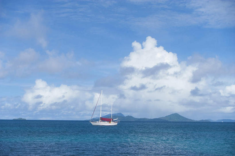 白天,海洋,密克罗尼西亚,亚洲,地形,云,游艇,风景,天空,航海,太平洋,热带气候,彩图,沙岛