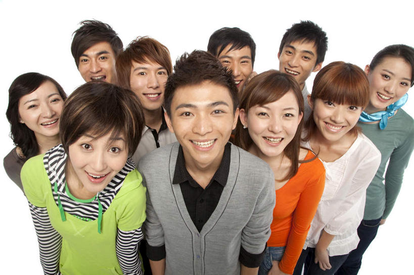 东方人,成年人,人群,笑,微笑,露齿笑,横图,俯视,白色背景,正面,聚会,快乐,友谊,幸福,中国,并排,聚餐,休闲装,刺激,向上看,摄影,东亚,男人,男性,年轻男性,年轻女性,女人,女性,亚洲人,中国人,年轻人,半身,彩图,高角度拍摄,影棚拍摄