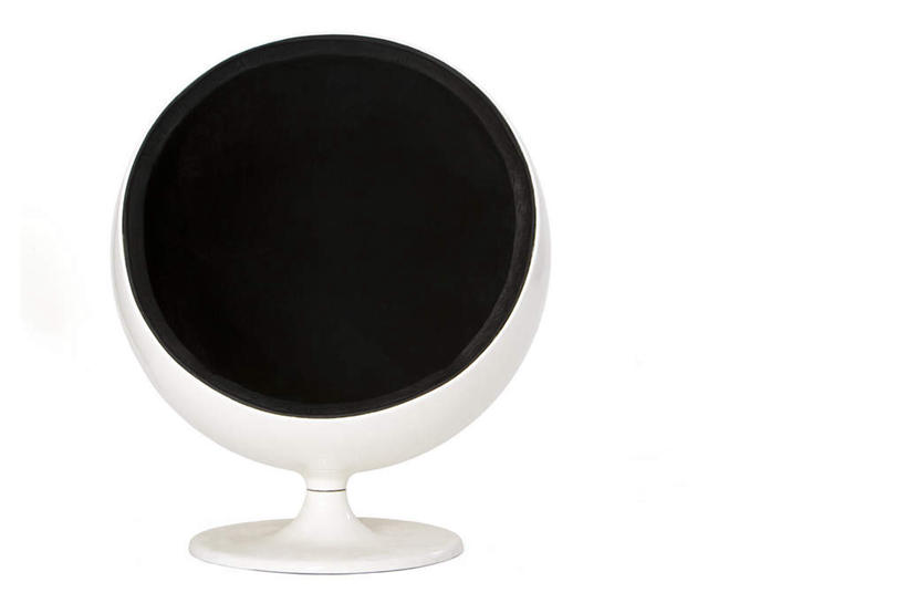 无人,横图,留白,白色背景,正面,家具,椅子,一个,单个,球椅,太空椅,鸡蛋椅,休闲椅,彩图,影棚拍摄