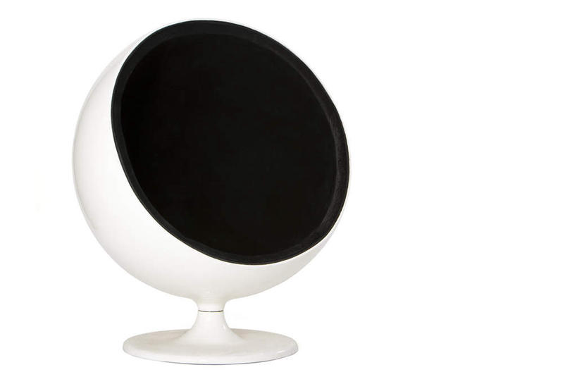 无人,横图,留白,白色背景,正面,家具,椅子,一个,单个,球椅,太空椅,鸡蛋椅,休闲椅,彩图,影棚拍摄