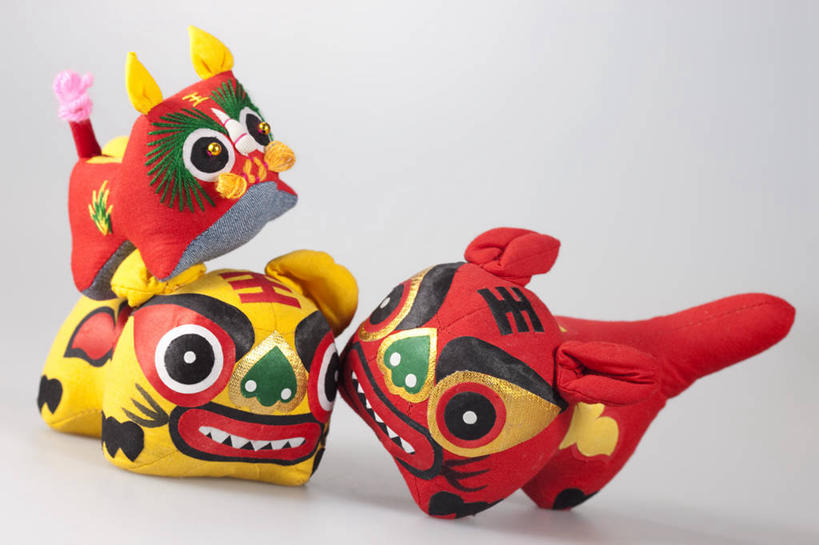 横图,运气,虎,玩具,纺织品,北京,中国,亚洲,三个,摄影,毛绒玩具,中国文化,东亚,古代文明,彩图,影棚拍摄,传统文化