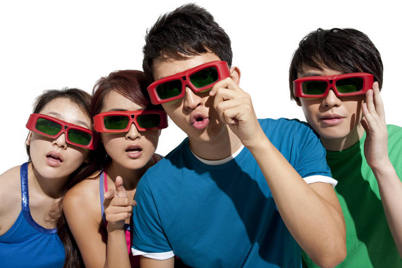 东方人,四个人,横图,白色背景,正面,友谊,电影院,中国,亚洲,愉悦,瞄准,东亚,3D眼镜,年轻男性,年轻女性,亚洲人,中国人,年轻人,休闲活动,半身,彩图,影棚拍摄,窥阴癖