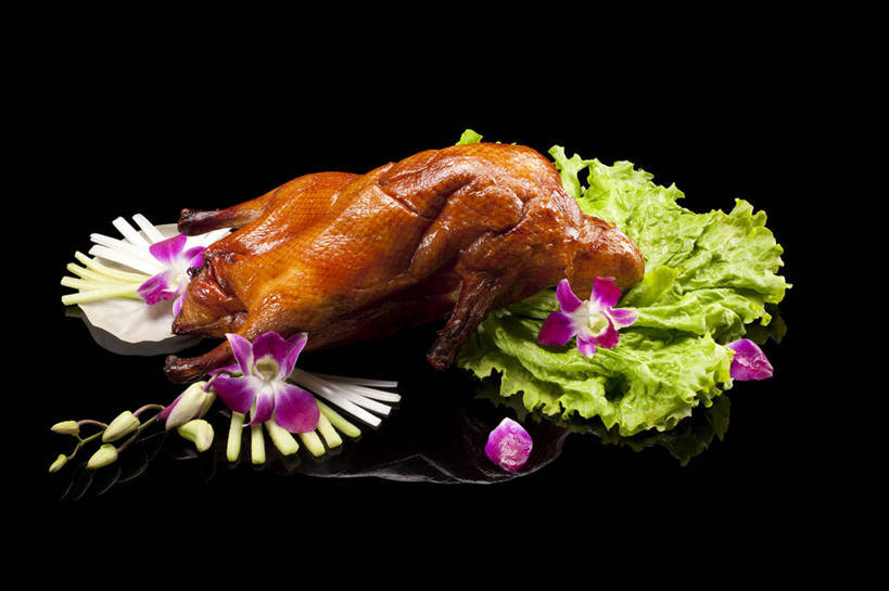 烤鸭,无人,横图,静物,北京,中国,亚洲,黑色背景,反射,肉,美味,食品,传统,鸭肉,肉类,饮食,摄影,风格,中国文化,肉食,东亚,北京烤鸭,彩图,传统文化