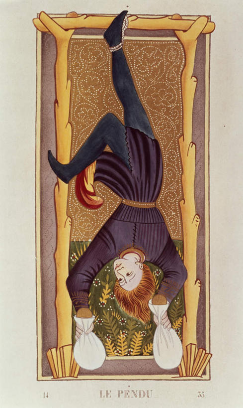 西方人,一个人,无人,横图,室内,白天,正面,民族服装,绘画,油画,欧洲,欧洲人,仅一个男性,仅一个人,撑,倒立,艺术,标志,文字,字符,字母,古典,注视,文化,标识,仅一个年轻男性,卡片,工艺品,观察,看,品味,观看,美术,犯罪,察看,撑着,高雅,犯法,恐怖,关注,塔罗牌,占卜,可怕,算命,美学,大阿卡那牌,可骇,极刑,死刑,恐惧,男人,男性,年轻男性,白种人,彩图,全身,传统服装,民俗服