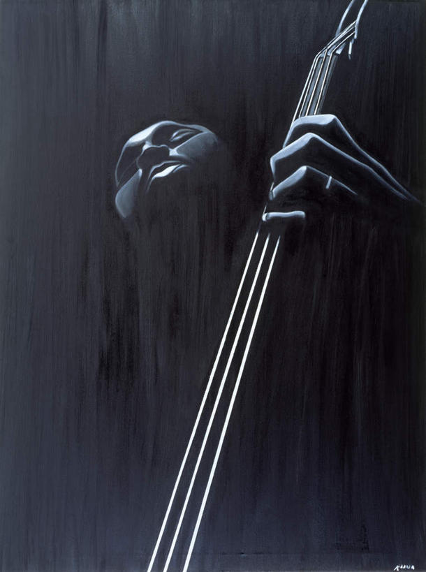 西方人,脸,头,脸颊,手,一个人,无人,竖图,室内,白天,正面,绘画,油画,欧洲,非洲,黑人,欧洲人,仅一个男性,仅一个人,仅一个中年男性,握,艺术,乐器,弦乐器,古典,弹奏,拿,拿着,注视,文化,一个,工艺品,观察,看,品味,手部,握着,单个,观看,单手,美术,察看,高雅,关注,弓拉弦乐器,弓拉弦鸣乐器,美学,低音提琴,倍大提琴,擦奏弦鸣乐器,男人,男性,中年男性,非洲人,头部,脸部,脸蛋,面部,半身,彩图