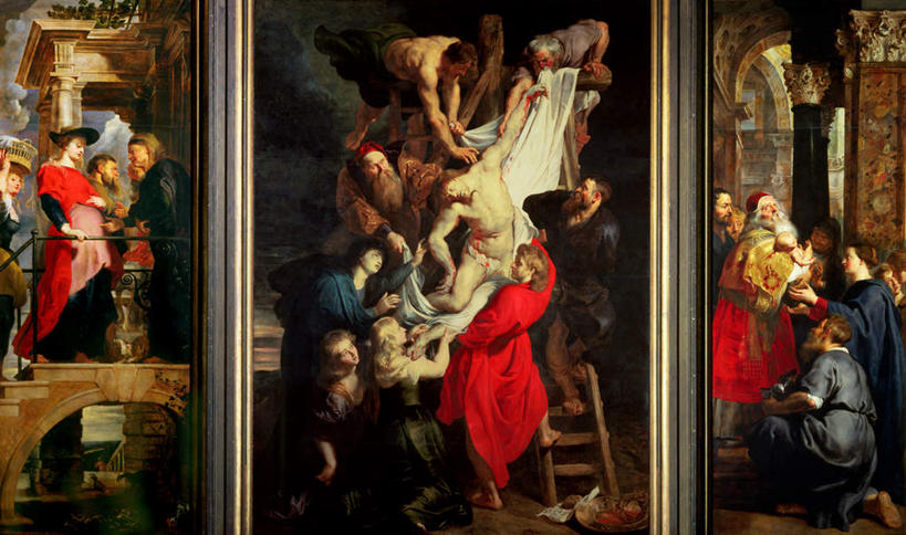 西方人,无人,伙伴,朋友,站,坐,蹲,攀登,横图,室内,白天,正面,民族服装,绘画,友谊,油画,欧洲,欧洲人,节日,艺术,血,十字架,梯子,柱子,阶梯,木梯,墙,许多人,古典,注视,文化,墙壁,墙面,工艺品,观察,看,品味,祈祷,站着,一群人,健康,爬,血液,许愿,宗教,信仰,观看,纪念,上升,祈求,美术,察看,高雅,关注,救援,美学,登高,救济,营救,平安,友情,男人,男性,女人,女性,中年男性,中年女性,白种人,蹲着,攀爬,站立,坐着,半身,彩图,传统服装,民俗服