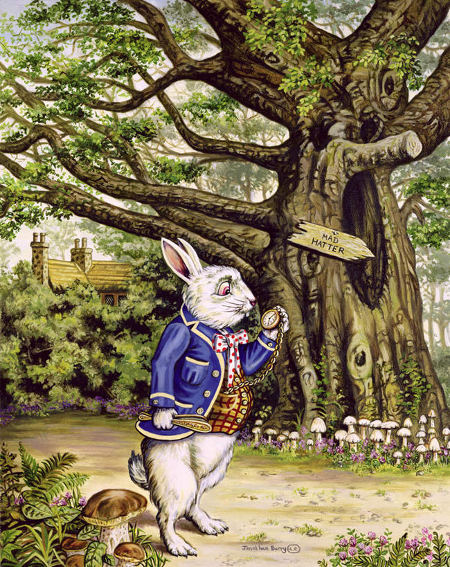 无人,站,竖图,室内,白天,正面,绘画,复古,草地,草坪,植物,哺乳动物,叶子,油画,握,艺术,时间,英文,兔子,标志,时钟,文字,字符,字母,菌菇,蘑菇,绿叶,枝条,古典,拿,计时,菌类,拿着,注视,文化,标识,怀表,草,树,树木,树枝,一个,一只,蓝色,蓝天,天空,动物,工艺品,钟表,天,观察,看,品味,站着,嫩叶,表,食用菌,握着,晴朗,单个,观看,英文字母,挂表,兔,美术,察看,高雅,关注,万里无云,美学,虬枝,枝杈,叶,叶片,钟,晴空,晴空万里,站立,彩图,爱丽丝梦游仙境