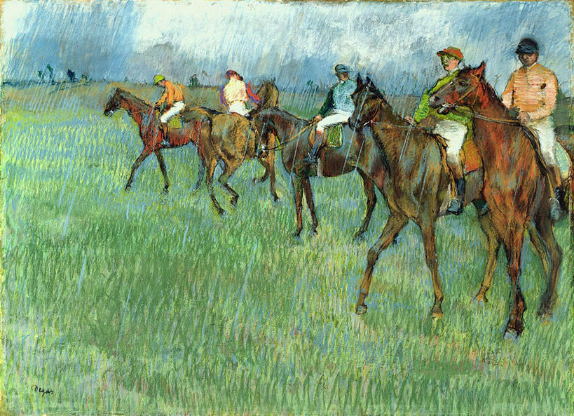 西方人,无人,运动员,坐,横图,室内,白天,正面,绘画,草地,草原,植物,马,野生动物,帽子,油画,欧洲,欧洲人,五个人,一排,许多,握,阴影,服装,艺术,整齐,光线,影子,旷野,云,云朵,很多,许多人,古典,拿,云彩,拿着,注视,文化,运动帽,草,排列,衣服,蓝色,绿色,白云,蓝天,天空,阳光,动物,工艺品,天,观察,看,品味,一群人,鸭舌帽,握着,运输,服饰,牲畜,晴朗,观看,美术,察看,高雅,衣着,穿着,队列,关注,原野,美学,衣饰,跑马,赛马,男人,男性,年轻男性,白种人,晴空,体育运动员,运动选手,坐着,彩图,全身