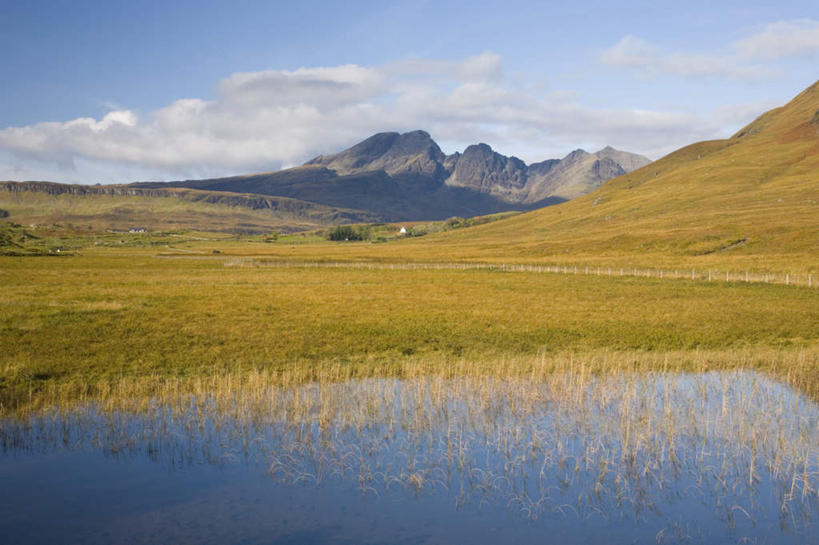 无人,横图,室外,白天,仰视,旅游,度假,草地,草坪,河流,美景,山,山脉,水,植物,英国,欧洲,阴影,光线,影子,河水,景观,山峰,水流,云,云朵,山峦,云彩,娱乐,苏格兰,草,蓝色,绿色,白云,蓝天,天空,阳光,自然,群山,天,享受,休闲,旅游胜地,景色,放松,西欧,自然风光,大不列颠,大不列颠及北爱尔兰联合王国,大不列颠联合王国,日不落英帝国,苏格兰王国,斯凯岛,内赫布里底群岛,斯盖岛,斯嘉岛,彩图,低角度拍摄