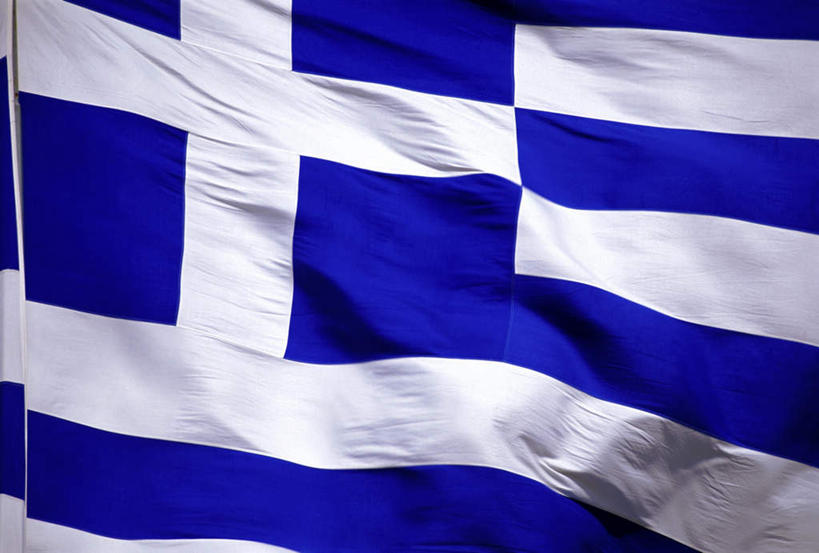 无人,横图,室外,特写,白天,正面,旗帜,国旗,希腊,欧洲,一面,阴影,飘扬,光线,影子,旗子,蓝色,白色,阳光,飘逸,飞扬,希腊共和国,旌旗,旗号,旗,彩图