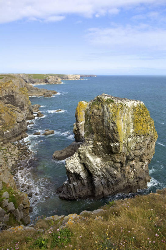 无人,公园,竖图,俯视,室外,白天,旅游,度假,岛屿,海浪,海洋,石头,美景,沙滩,英国,欧洲,阴影,朦胧,模糊,光线,沙子,石子,影子,岛,海岸,景观,浪花,水平线,云,云朵,辽阔,海平线,沙地,云彩,娱乐,蓝色,白云,蓝天,天空,阳光,自然,海水,天,享受,休闲,广阔,景色,放松,晴朗,一望无际,国家公园,西欧,自然风光,大不列颠,威尔士,海景,大不列颠及北爱尔兰联合王国,大不列颠联合王国,日不落英帝国,威尔士公国,无边无际,一马平川,海岸公园,彭布罗克郡海岸国家公园,大海,风浪,海,海水的波动,海滩,近岸浪,列岛,群岛,石块,岩石,涌浪,诸岛,晴空,彩图,高角度拍摄,水天相接,水天一线