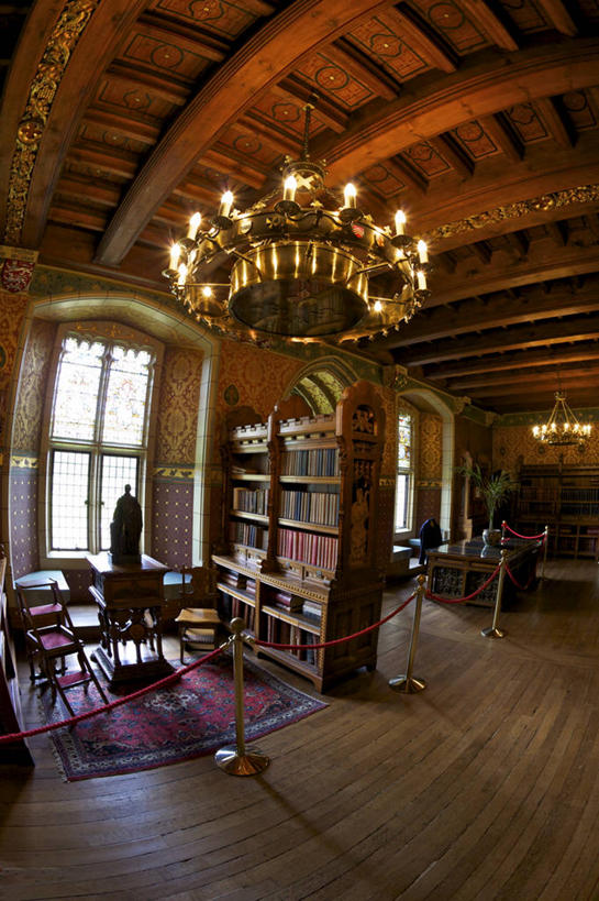 无人,图书馆,竖图,室内,白天,仰视,旅游,度假,绘画,名胜古迹,桌子,标志建筑,地标,建筑,书籍,椅子,照明,英国,欧洲,一排,许多,朦胧,模糊,遗迹,艺术,整齐,装饰,办公桌,堡垒,城堡,墙,灯光,古迹,文化,文物,娱乐,建设,古建筑,吊灯,壁画,墙壁,墙面,灯,排列,灯具,享受,休闲,旅游胜地,放松,华丽,修饰,照亮,点缀,照明设备,西欧,要塞,队列,大不列颠,威尔士,古文明,浏览室,大不列颠及北爱尔兰联合王国,首府,衬托,美观,雅致,雅观,大不列颠联合王国,日不落英帝国,威尔士公国,设防,加的夫,加的夫城堡,书,图书,画画,彩图,低角度拍摄,书库,图书库,阅览室