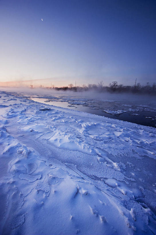 无人,竖图,室外,白天,河流,雪,美国,科学,蒸汽,冰,冬天,黎明,天气,摄影,密苏里河,气象学,彩图,爱荷华