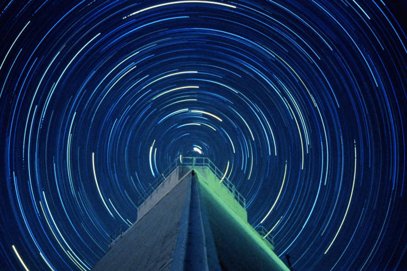 无人,天文台,横图,室外,夜晚,长时间曝光,神秘,建筑,美国,时间,科学,天文望远镜,摄影,北极星,亚利桑那,图森市,天文学,彩图