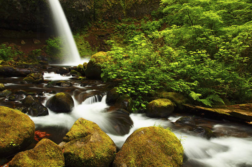 无人,横图,室外,白天,瀑布,美国,地形,小溪,地标建筑,摄影,清新,俄勒冈州,哥伦比亚河谷,地质学,彩图,旅行