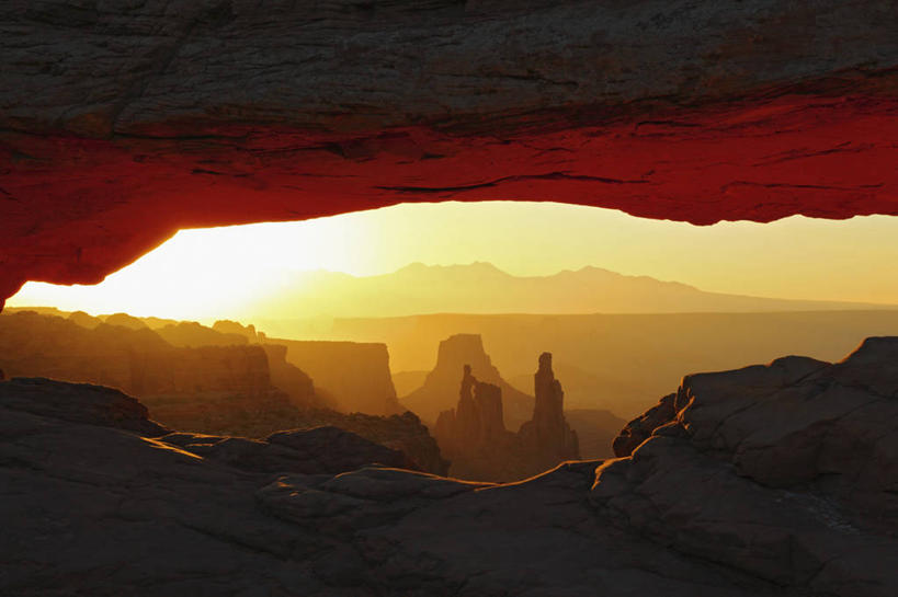 无人,横图,室外,白天,日出,峡谷,美国,地形,黎明,地标建筑,摄影,峡谷地国家公园,犹他,开端,岩石,彩图