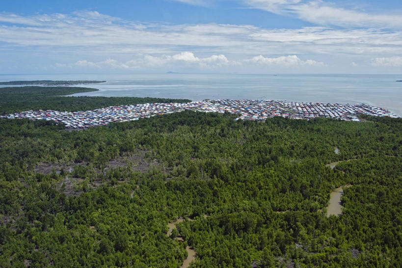 无人,横图,室外,白天,海洋,河流,马来西亚,亚洲,房屋,乡村,城镇,树,摄影,东南亚,发展,潘塔纳尔湿地,婆罗洲岛,马来西亚联邦,沙巴州,彩图,红树林