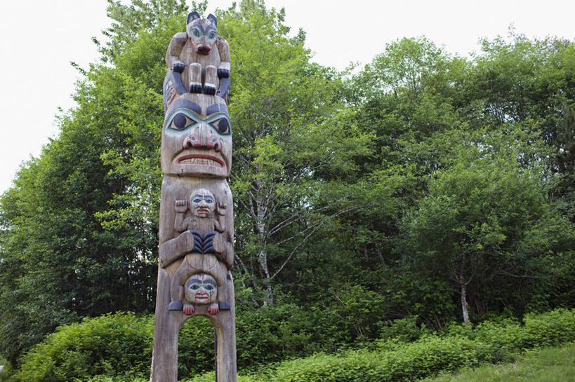 无人,横图,室外,白天,美国,历史,摄影,手艺,美术工艺,图腾柱,彩图