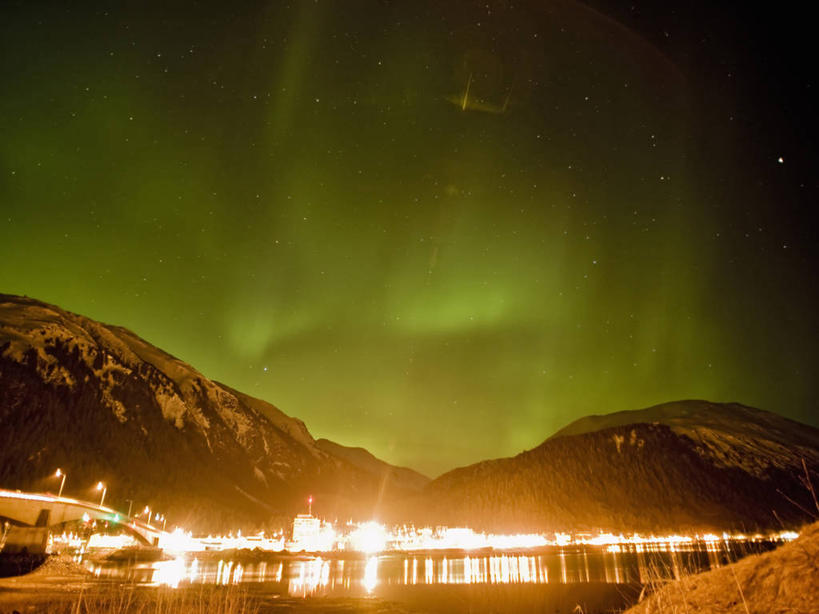 无人,横图,夜晚,美国,科学,星星,天空,摄影,朱诺,北极光,彩图