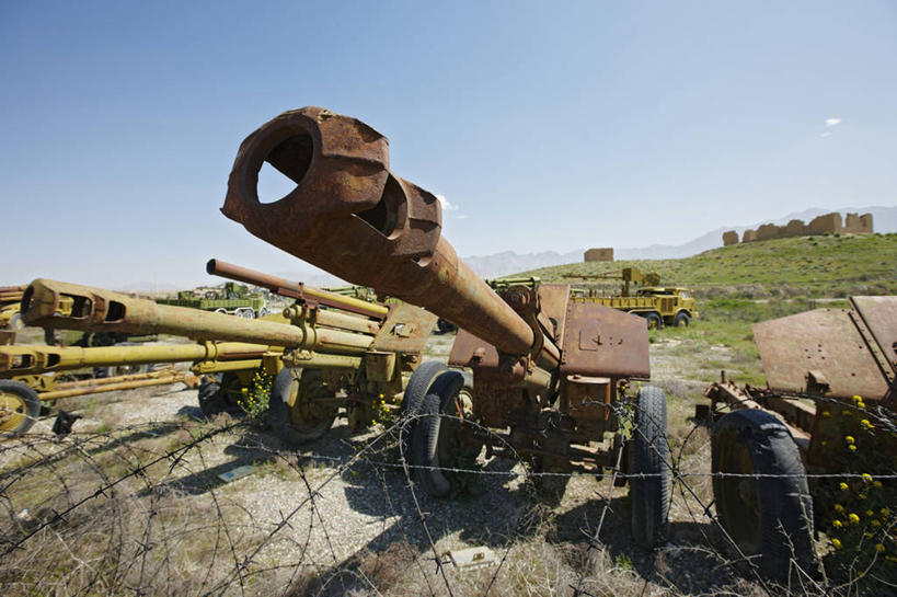 无人,横图,阿富汗,生锈,军事,枪支,战争,摄影,腐蚀,侵蚀,腐烂,打斗,榴弹炮,腐化,锈迹斑斑,彩图,带刺铁丝网